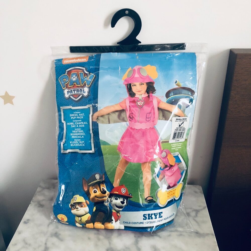 Official Rubie's Skye PAW Patrol Costume Dress & Backpack Girls Small 4-6 Pink - Picture 2 of 9